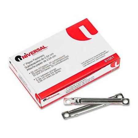 United Stationers Supply Universal® Complete Two-Piece Paper File Fasteners, One Inch Capacity, 50/Box UNV81001
